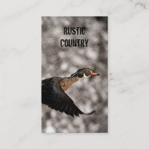 Carte De Visite Canard en bois d'oiseaux aquatiques primitifs de