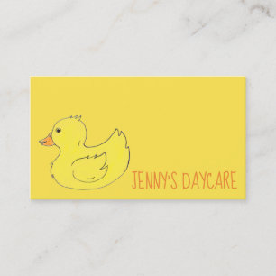 Carte De Visite Canard en caoutchouc jaune Enseignant de garderie 