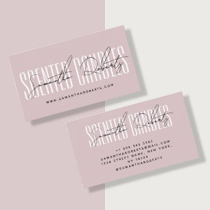 Carte De Visite Candermaker typographie moderne script rose