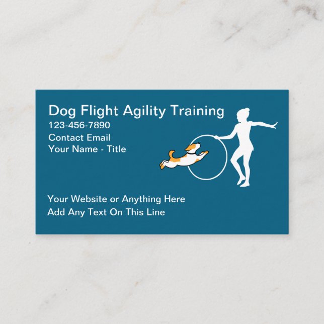 Carte De Visite Canine Agility Chien Services d'entraînement (Devant)