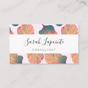 Carte De Visite Canna Tropicanna Feuilles en Pastel