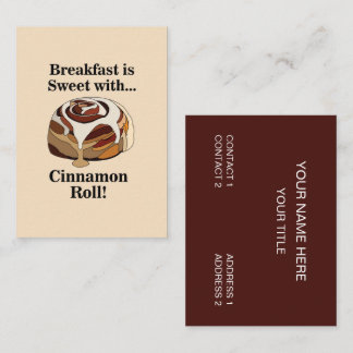 Carte De Visite Cannelle Roll Alimentation boulangerie Baker