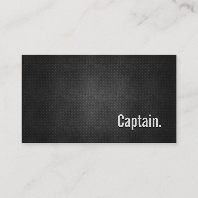 Carte De Visite Capitaine Cool Simplicité en métal noir (Devant)
