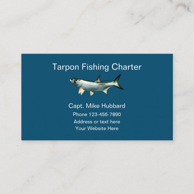 Carte De Visite Capitaine de bateau de pêche de Tarpon (Devant)