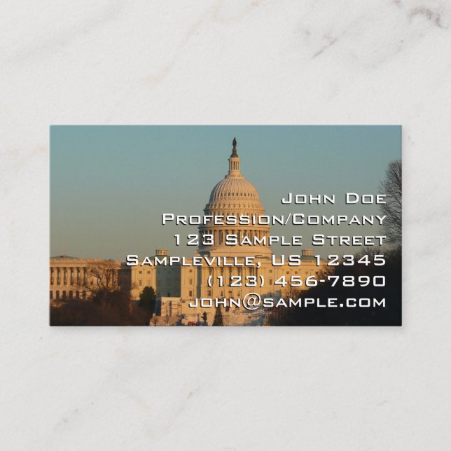 Carte De Visite Capitol à Noël Washington DC Holiday (Devant)