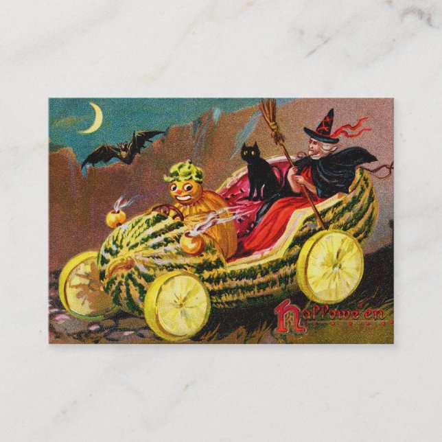 Carte De Visite Car de pastèque de Halloween (Devant)
