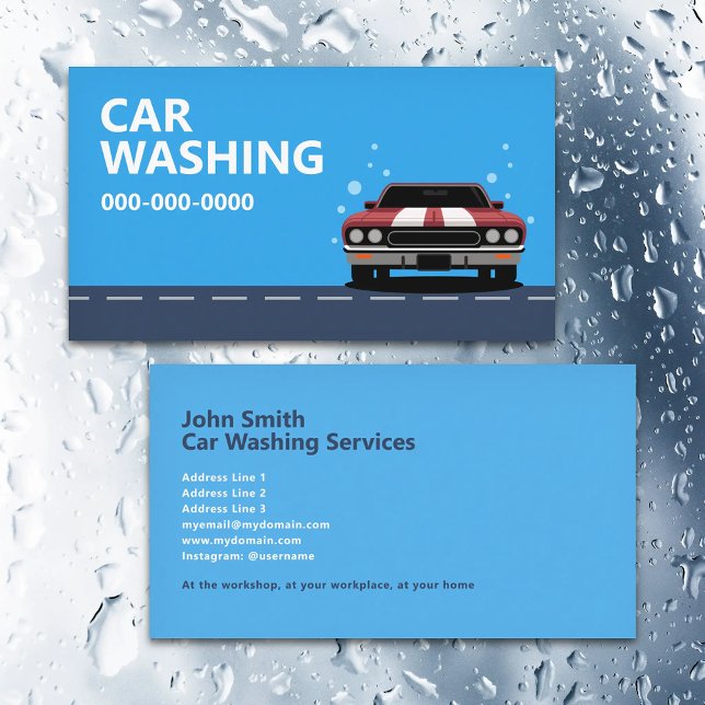 Carte De Visite Car Washing (Car Washing Business Card)