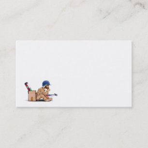 Carte De Visite Caractère de boîte handyman caractère assis pensée