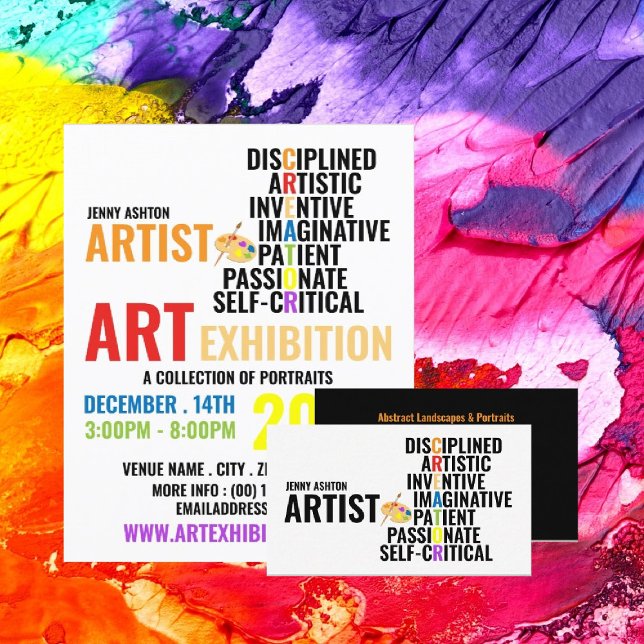 Carte De Visite Caractéristiques d'un artiste, artiste professionn (Créateur téléchargé)