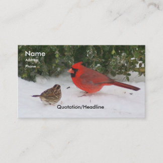 Carte De Visite Cardinal avec le moineau