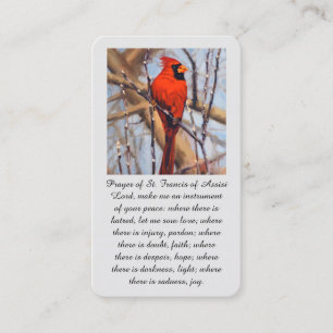 Carte De Visite Cardinal rouge St. François d'Assise oiseau