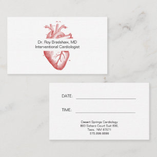 Carte De Visite Cardiologiste de l'illustration cardiaque anatomiq