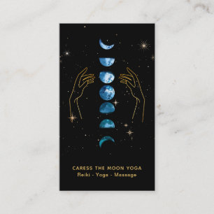 Carte De Visite *~* Caress Moon Blue Phases Turquoises + Hands Sta