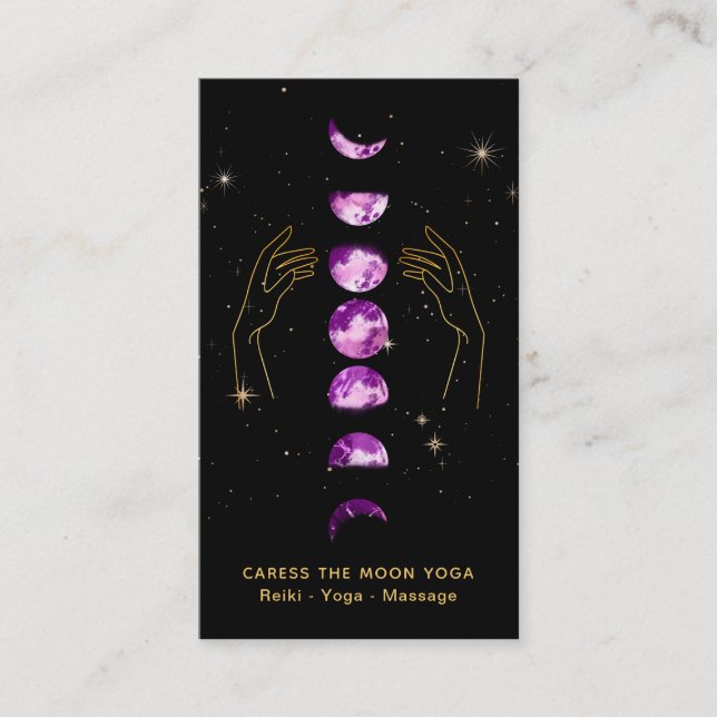 Carte De Visite *~* Caress Moon Violet Phases violettes + Étoile d (Devant)