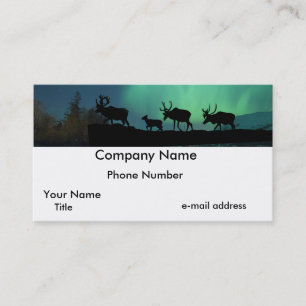Carte De Visite Caribou et lumières du nord
