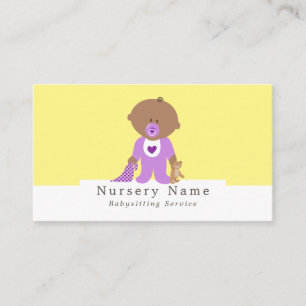 Carte De Visite Caricature bébé et ours, Babysitter, Garderie, Soi