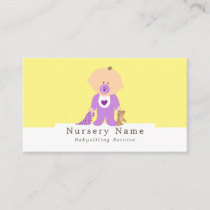 Carte De Visite Caricature bébé et ours, Babysitter, Garderie, Soi