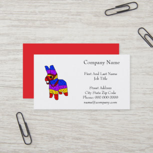Carte De Visite Caricature colorée de Piñata pour une fête au Mexi