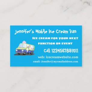 Carte De Visite Caricature de camion de glace joli