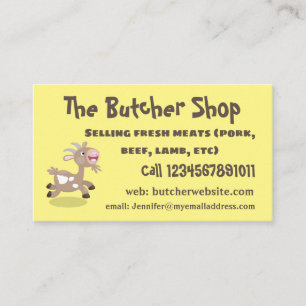 Carte De Visite Caricature de chèvre billy joyeux