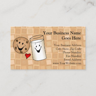 Carte De Visite Caricature de Cookies cool et Amis du lait