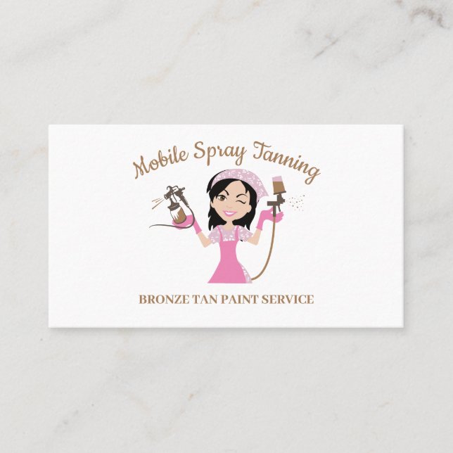 Carte De Visite Caricature de maquillage de bronzage fillette mobi (Devant)