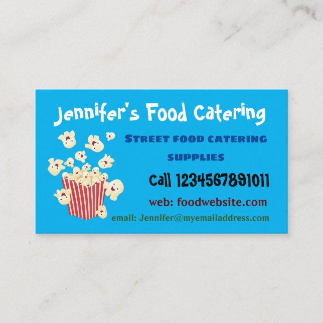 Carte De Visite Caricature de pop-corn drôles (Devant)