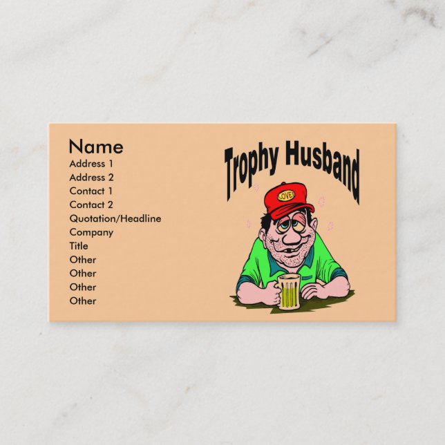 Carte De Visite Caricature du Trophy Husband (Devant)