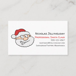Carte De Visite Caricature informelle amusante du Père Noël prof