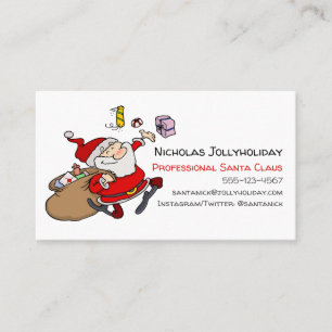 Carte De Visite Caricature informelle et amusante du Père Noël pro