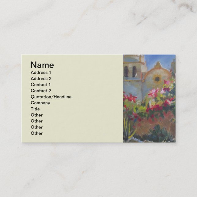 Carte De Visite Carmel Spanish Mission California Garden (Devant)
