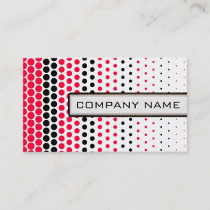 Carte De Visite Carmine Red et Black Polka Dot Professional