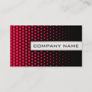 Carte De Visite Carmine Rouge Polka Point Élégant Noir moderne