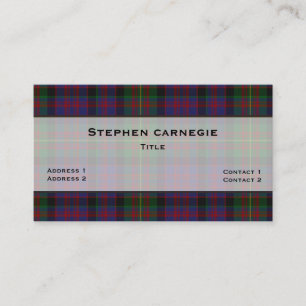 Carte De Visite carnegie Tartan Plaid personnalisé