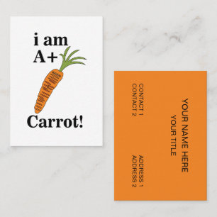 Carte De Visite Carotte Je suis A+ Carotte drôle