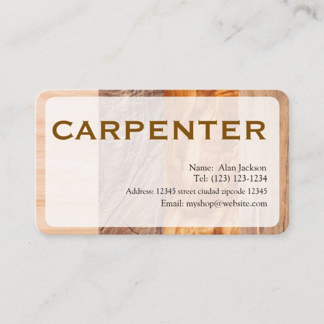 CARTE DE VISITE CARPENTER modifiable (Devant)