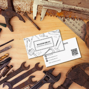 Carte De Visite Carpenter Outils Handyman Service QR Code