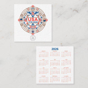 Carte De Visite Carré 250e anniversaire de Calendar America