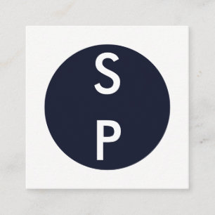 Carte De Visite Carré 2 lettre Monogramme vertical