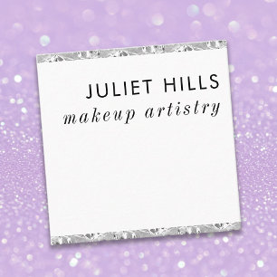 Carte de visite Carré à bordure en cristal d'argen