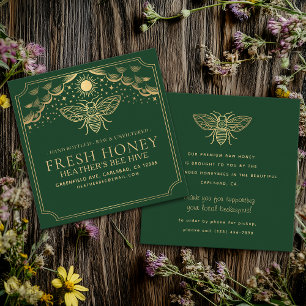 Carte De Visite Carré Abeille à miel à tarot de cuisine modifiable
