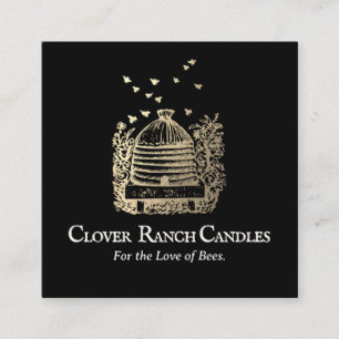 Carte De Visite Carré Abeille d'or Apiculture apée