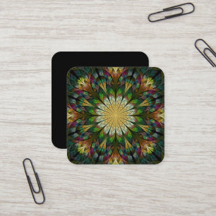 Carte De Visite Carré Abstrait de fleurs courbées