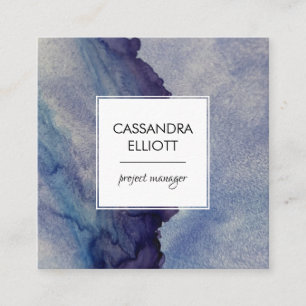Carte De Visite Carré Abstrait Dusty Blue Purple Alcohol Enk Liquid Art