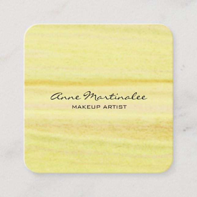 Carte de visite Carré Abstrait Jaune Aquarelle (Devant)