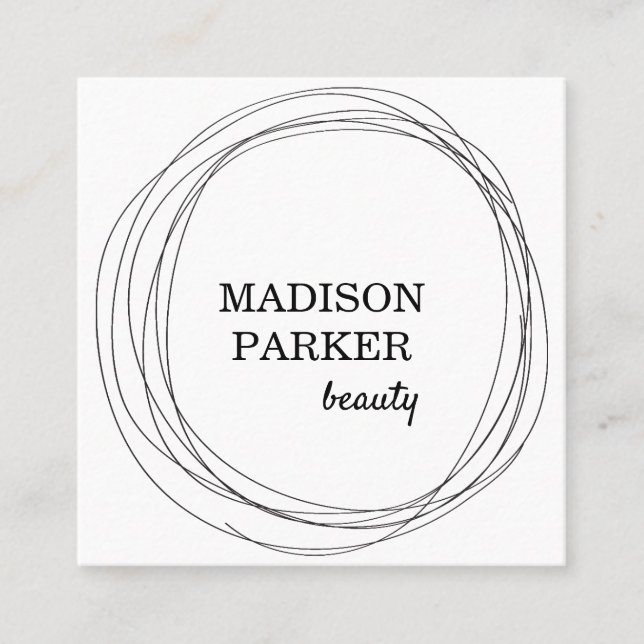 Carte De Visite Carré Abstrait moderne Faux Rose Gold (Devant)