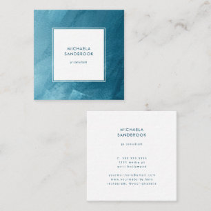 Carte De Visite Carré Abstraite peinture moderne Turquoise Turquoise