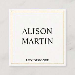 Carte De Visite Carré Accent double or minimaliste