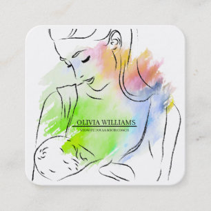 Carte De Visite Carré Accoucheuse Sage-femme Doula Naissance Grossesse