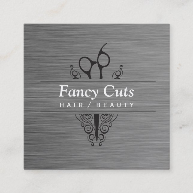 Carte De Visite Carré Acier Boutique | Luxe moderne (Devant)